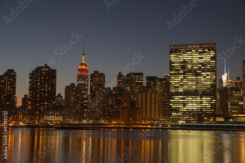 Midtown Manhattan skyline  at Thanksgiving night.
