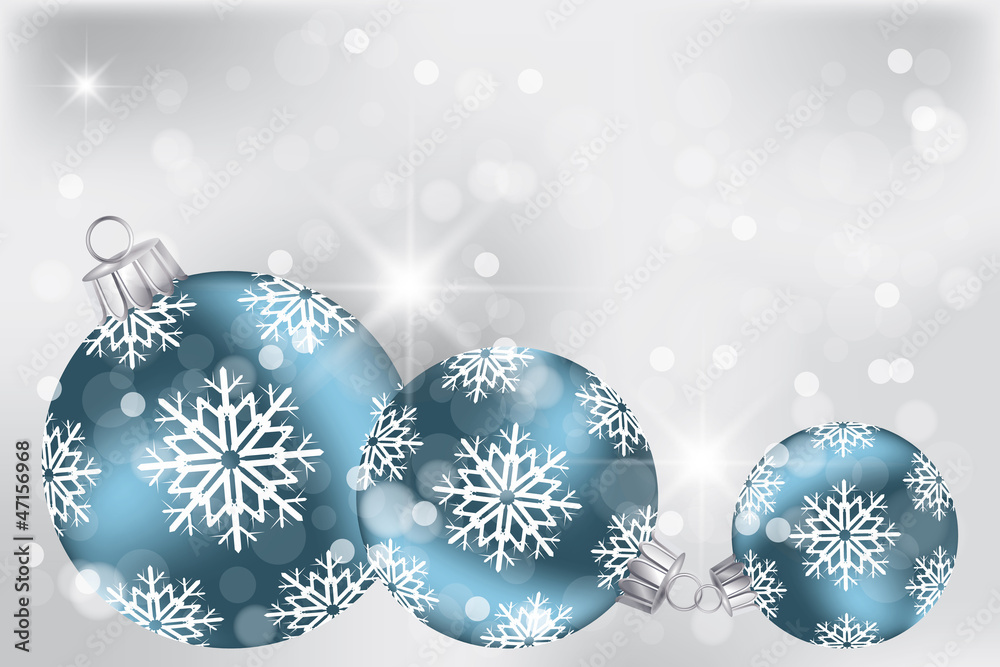 Blue Christmas balls on neutral background Blue Christmas balls on neutral background