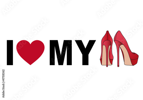 love my red shoes, vector