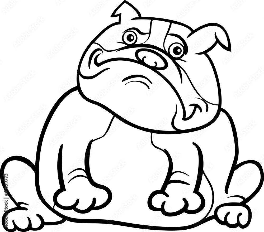 Fototapeta premium english bulldog dog cartoon for coloring book