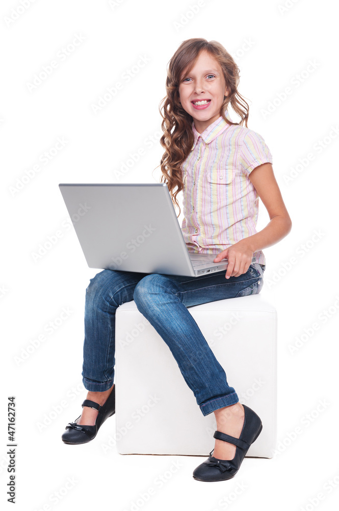 excited girl sitting on chair excited girl sitting on chair