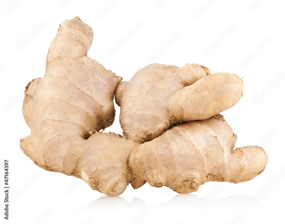 ginger root isolated on white