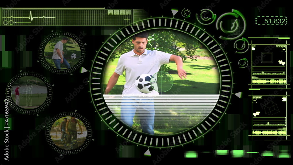 Interface showing various outdoor activities Interface showing various outdoor activities