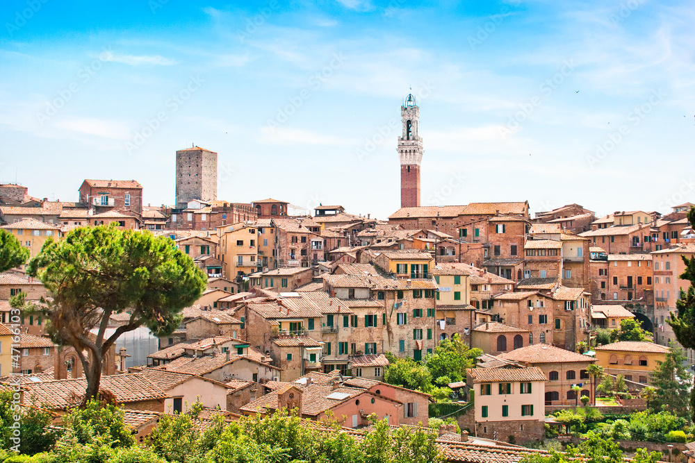 Medieval city of Siena in Tuscany, Italy