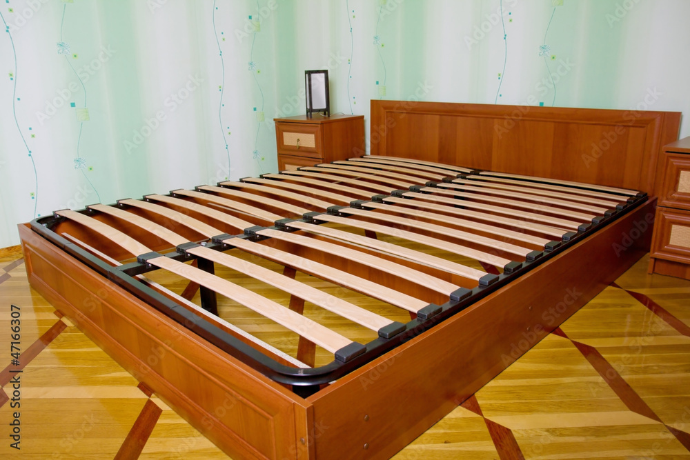 Bed with wooden slats for bed frame Bed with wooden slats for bed frame