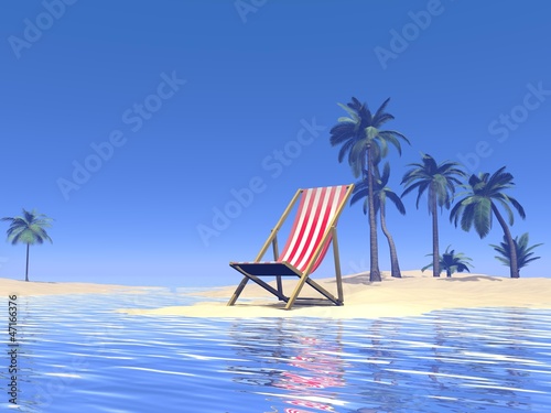 Paradise chair waiting for you - 3D render