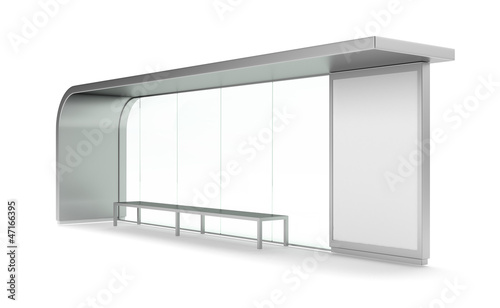 Fototapeta Naklejka Na Ścianę i Meble -  Modern bus stop with blank banner