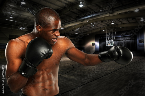 Yopung African American Boxer