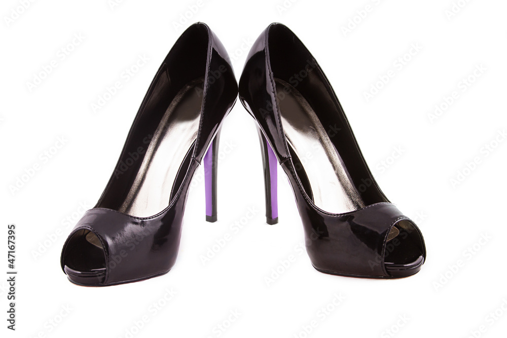 Pair of high-heeled black shoes Pair of high-heeled black shoes
