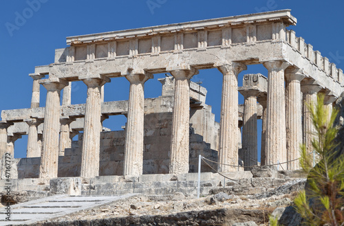 Temple of Aphaea Athina at Aegina island in Greece.