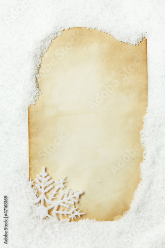 Snow covered paper