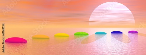 Photography Chakra steps to the sun - 3D render