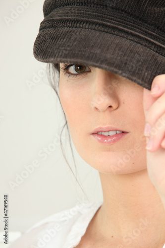 portrait of a beautiful woman hat