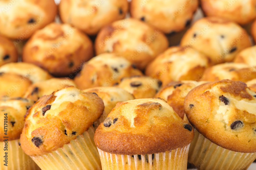 Muffins with chocolate chips Muffins with chocolate chips