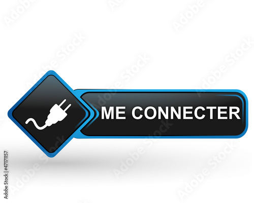 me connecter sur bouton web carré design bleu