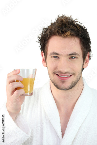 Man with orange juice