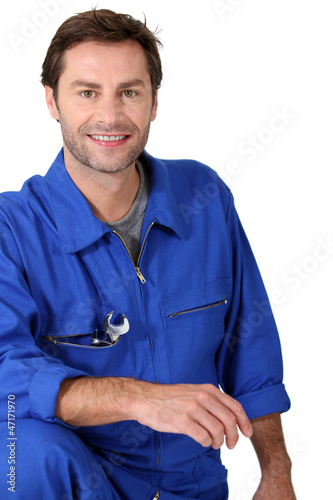 Handyman in overalls