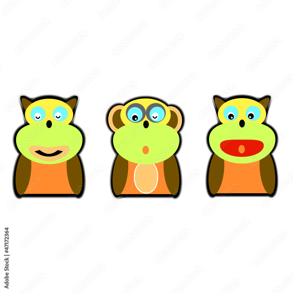 cartoon monkey set cartoon monkey set