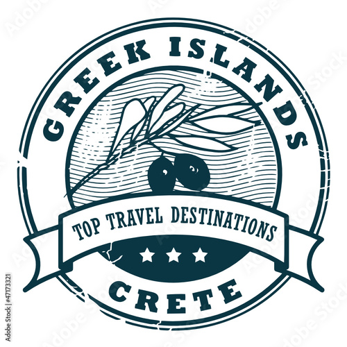 Grunge rubber stamp with text Greek Islands, Crete vector