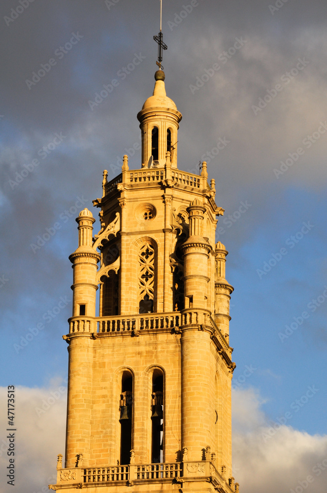 Belfry of Santa Maria church, Los Arcos, Navarre (Spain)