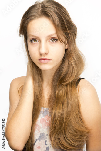 Teen with beautiful long hair © Wojciech Sobiech
