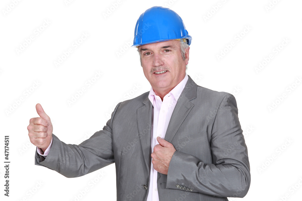 Experienced architect giving his approval Experienced architect giving his approval