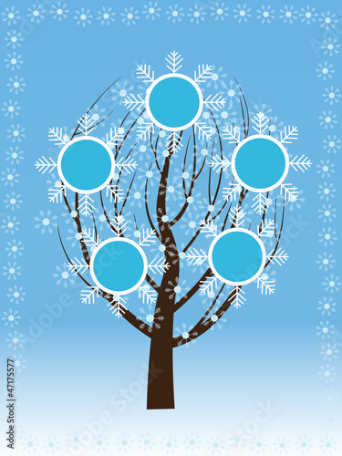 tree at winter vector illustration
