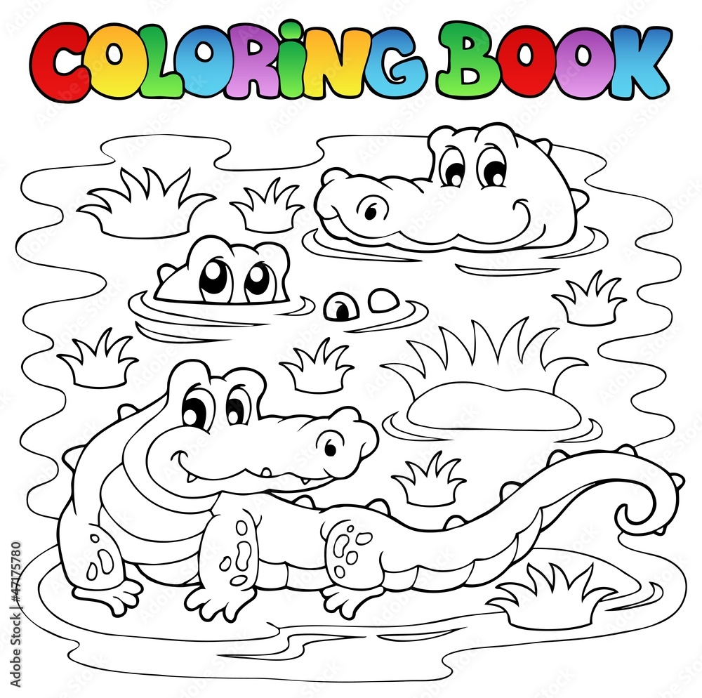 Naklejka premium Coloring book crocodile image 1