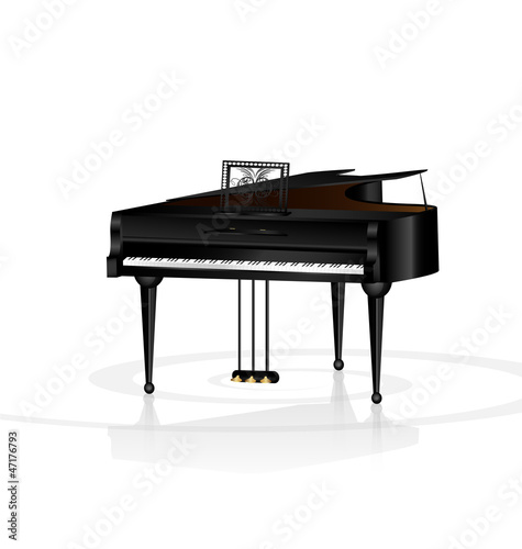 piano in white room