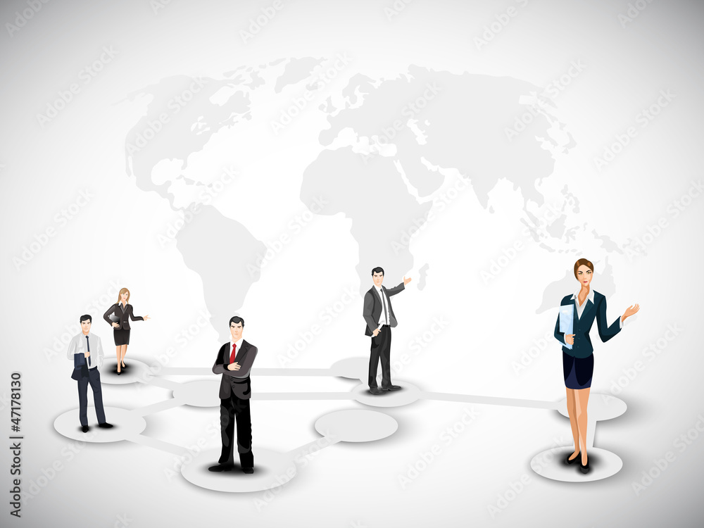 Business persons on abstract world map background. EPS 10. Business persons on abstract world map background. EPS 10.