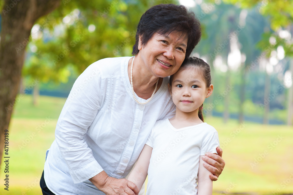 Asian grandparent and grandchild Asian grandparent and grandchild
