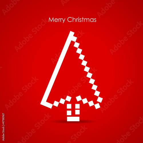 Christmas tree as a cursor, media holidays concept