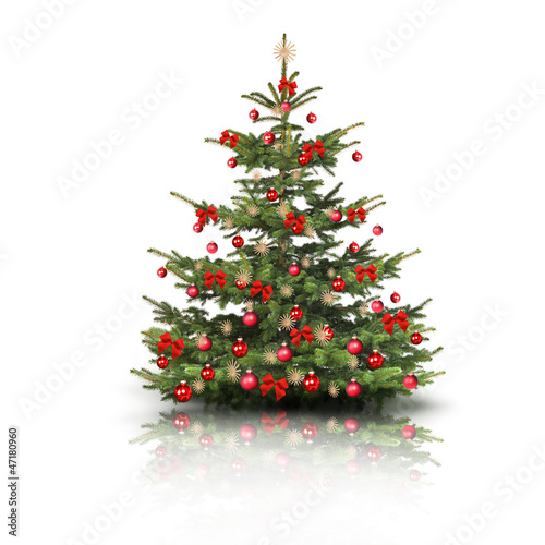 Weihnachtsbaum mit roten Schleifen