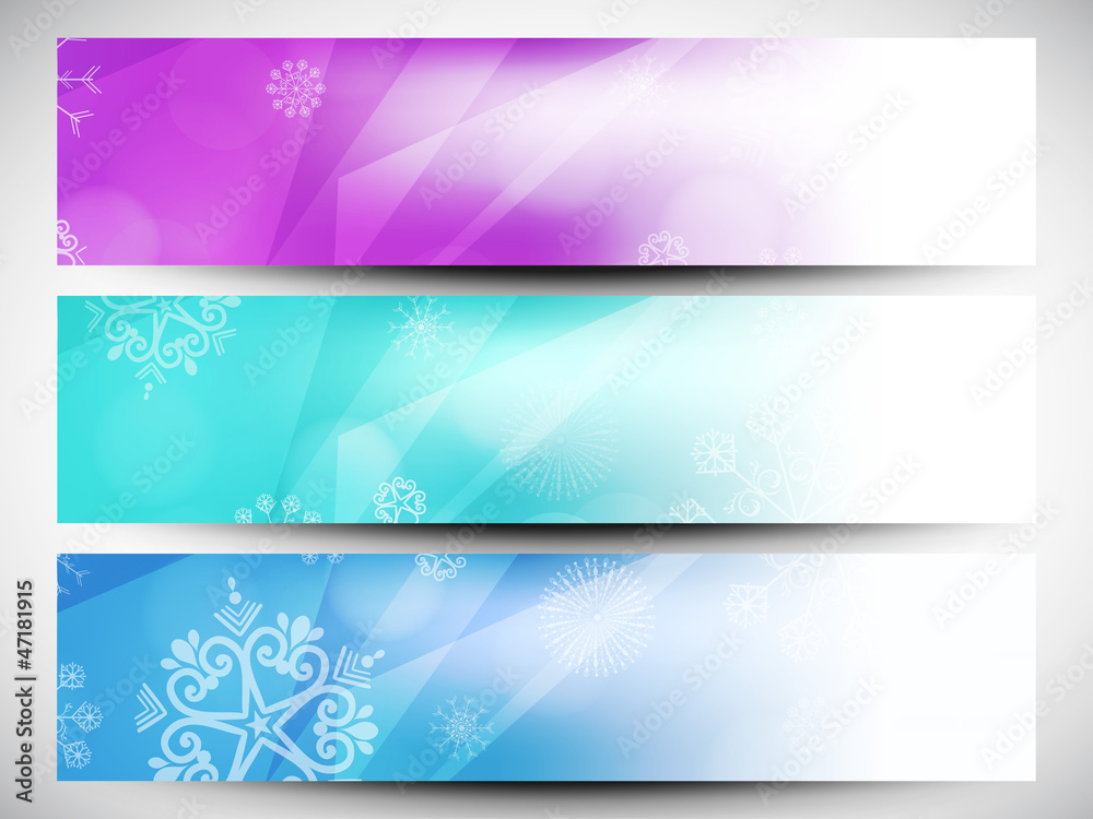 Happy holidays website headers or banners. EPS 10.