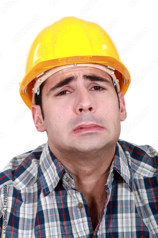 workman making grimace workman making grimace