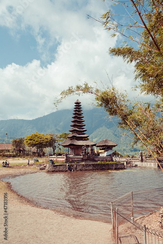 Ulun Danu temple Beratan Lake in Bali Indonesia 