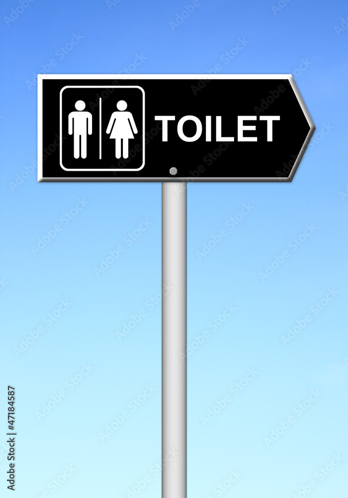 toilet sign with blue sky toilet sign with blue sky
