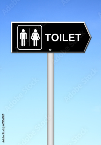 toilet sign with blue sky © geargodz