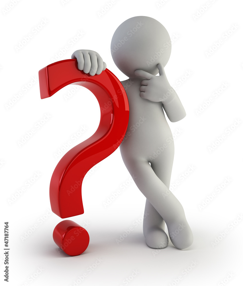 3d small people - with a question mark 3d small people - with a question mark