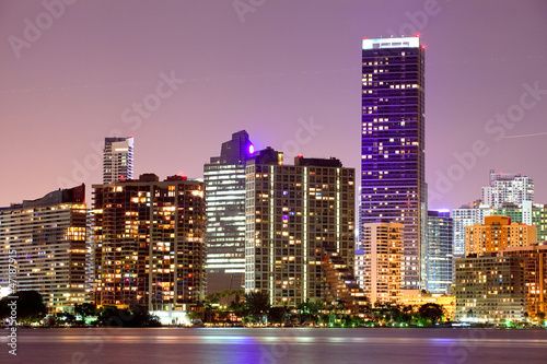 Miami Florida buildings cityscape at night © FotoMak
