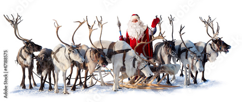 Santa Claus and his deer photo