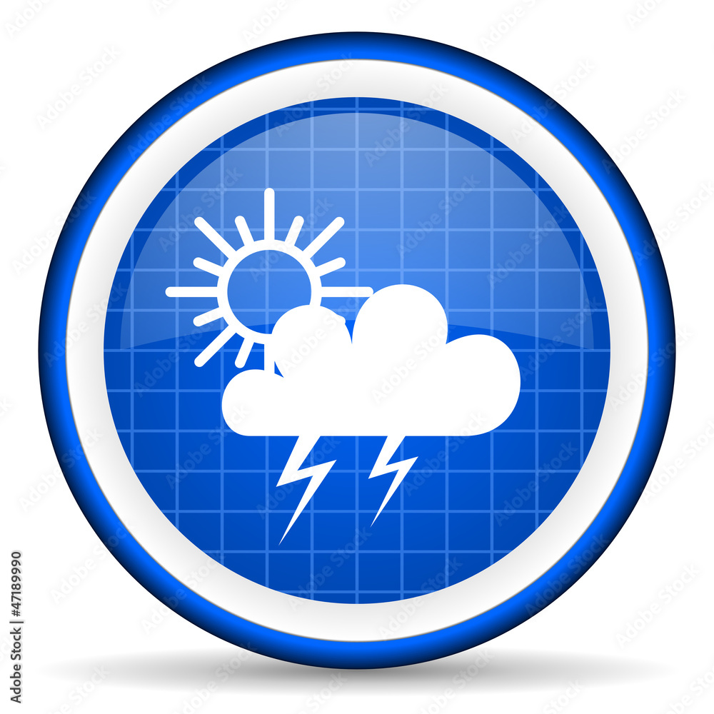 weather blue glossy icon on white background weather blue glossy icon on white background