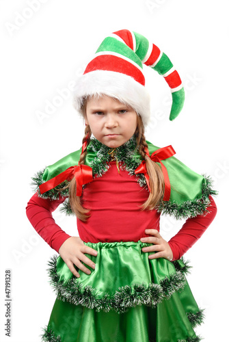The angry little girl - Santa's elf.