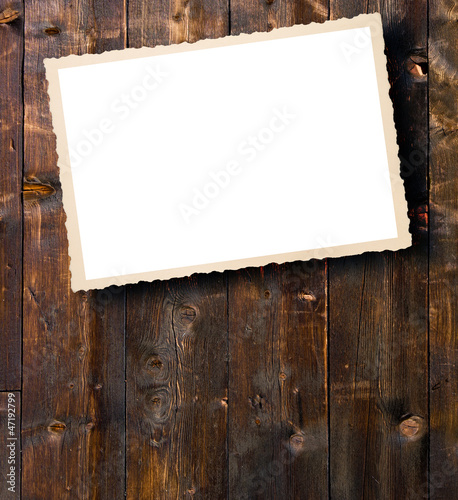 Foto auf Holzwand