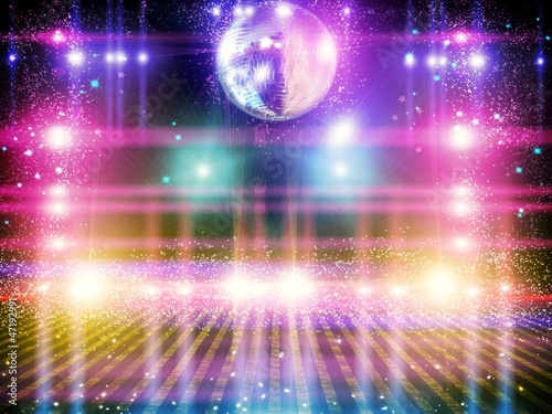 Obraz Streszczenie disco ball_Background ze światłami.