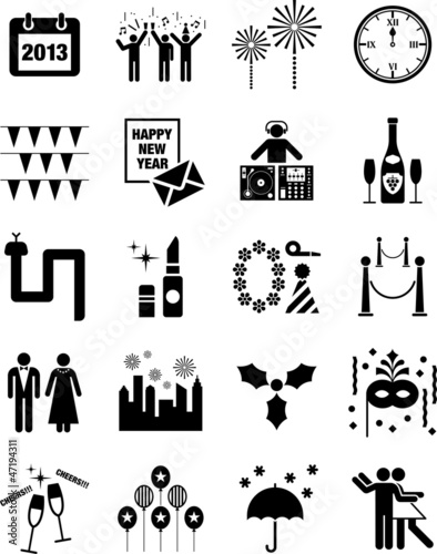 Happy New Year icons