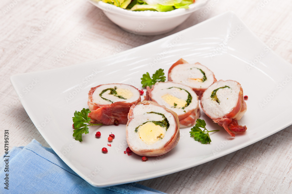 chicken breast in parma ham stufed with gorgonzola chicken breast in parma ham stufed with gorgonzola