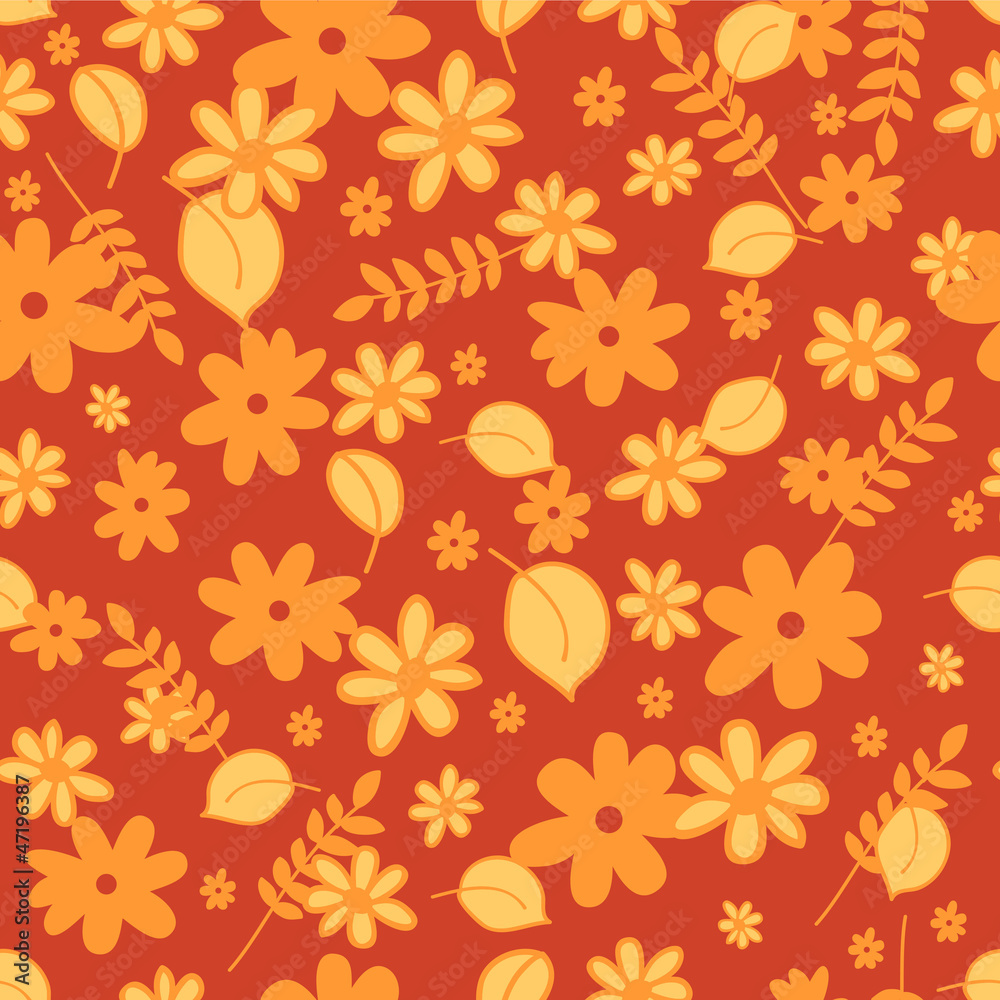 Cute seamless pattern with floral elements Cute seamless pattern with floral elements