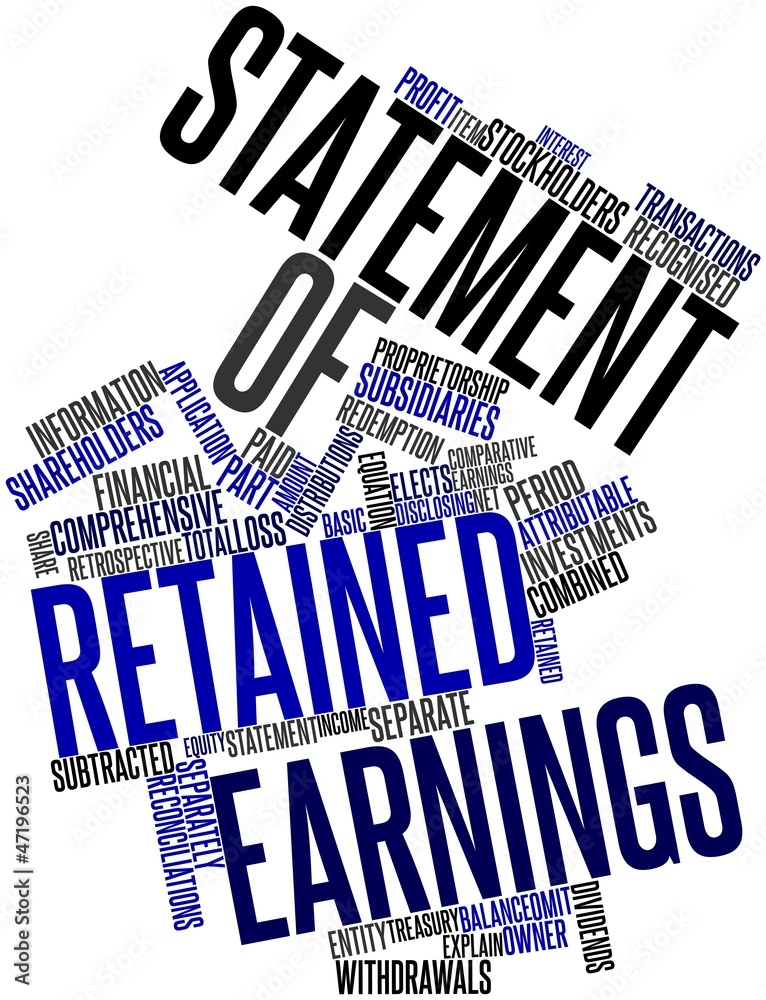 Word cloud for Statement of retained earnings Stock Illustration