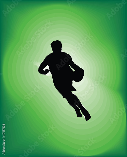 Basketball player in action. Vector illustration